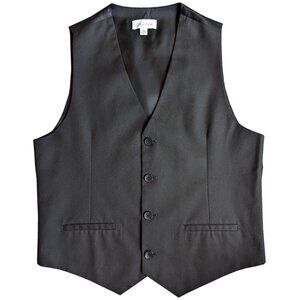 Calvin Klein Men's Black Pinstripe Suit Vest 4 Button | M